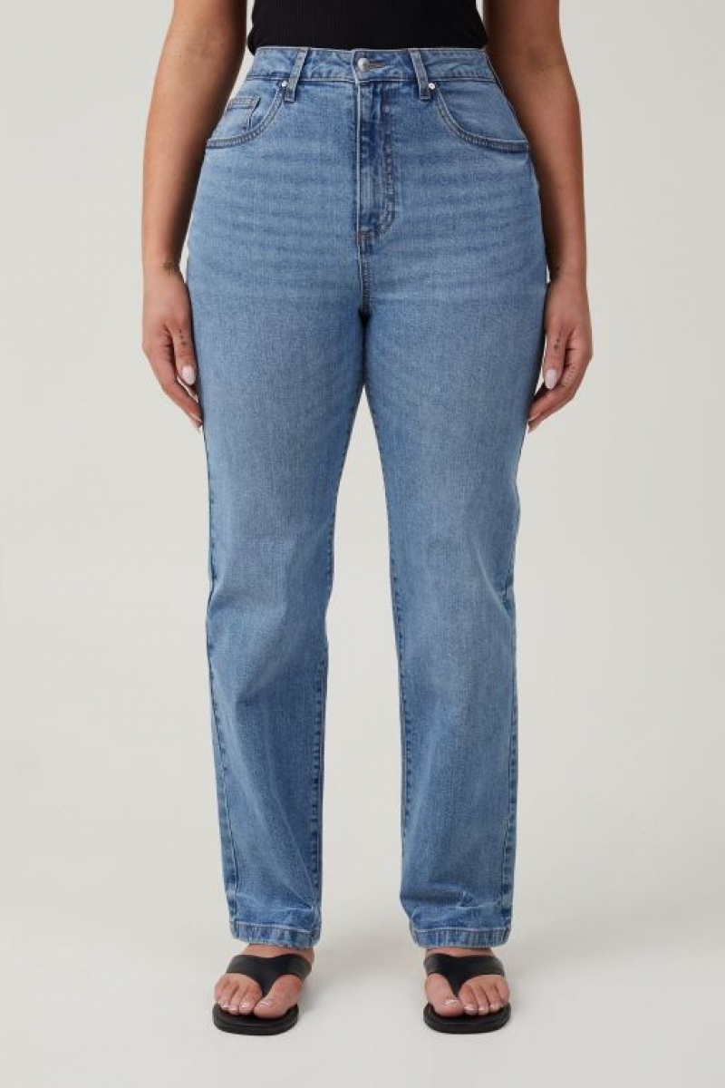 Cotton On Curvy Stretch Straight Women's Jeans Blue | zUC5XEyWWSt