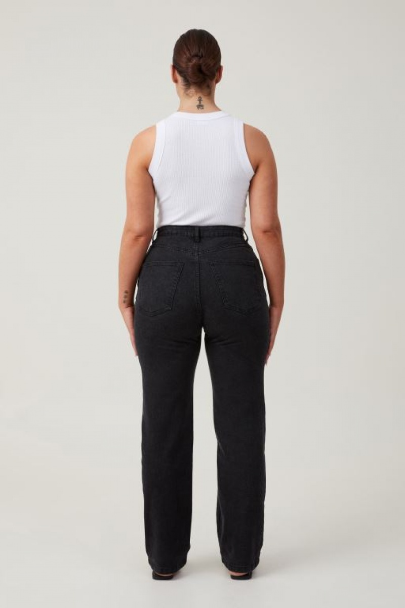 Cotton On Curvy Stretch Straight Women's Jeans Deep Grey Black | qSzpOCklhBz