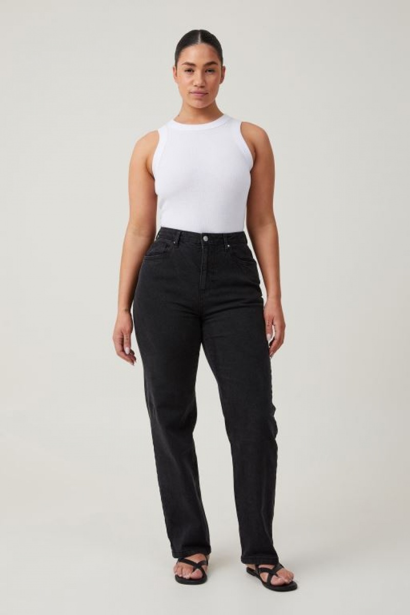 Cotton On Curvy Stretch Straight Women\'s Jeans Deep Grey Black | qSzpOCklhBz