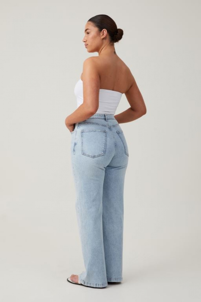 Cotton On Curvy Stretch Wide Jean Women's Pants Blue | OqPjfOW15vc