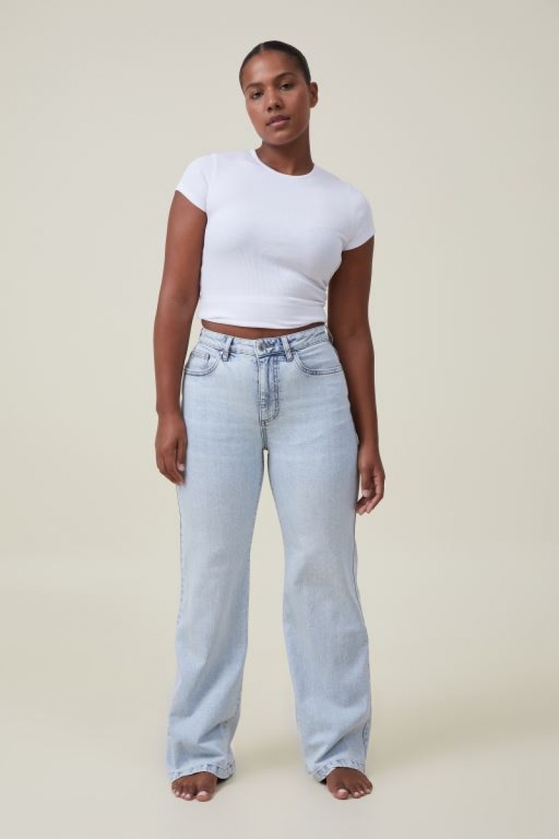 Cotton On Curvy Stretch Wide Jean Women's Pants Blue | OqPjfOW15vc