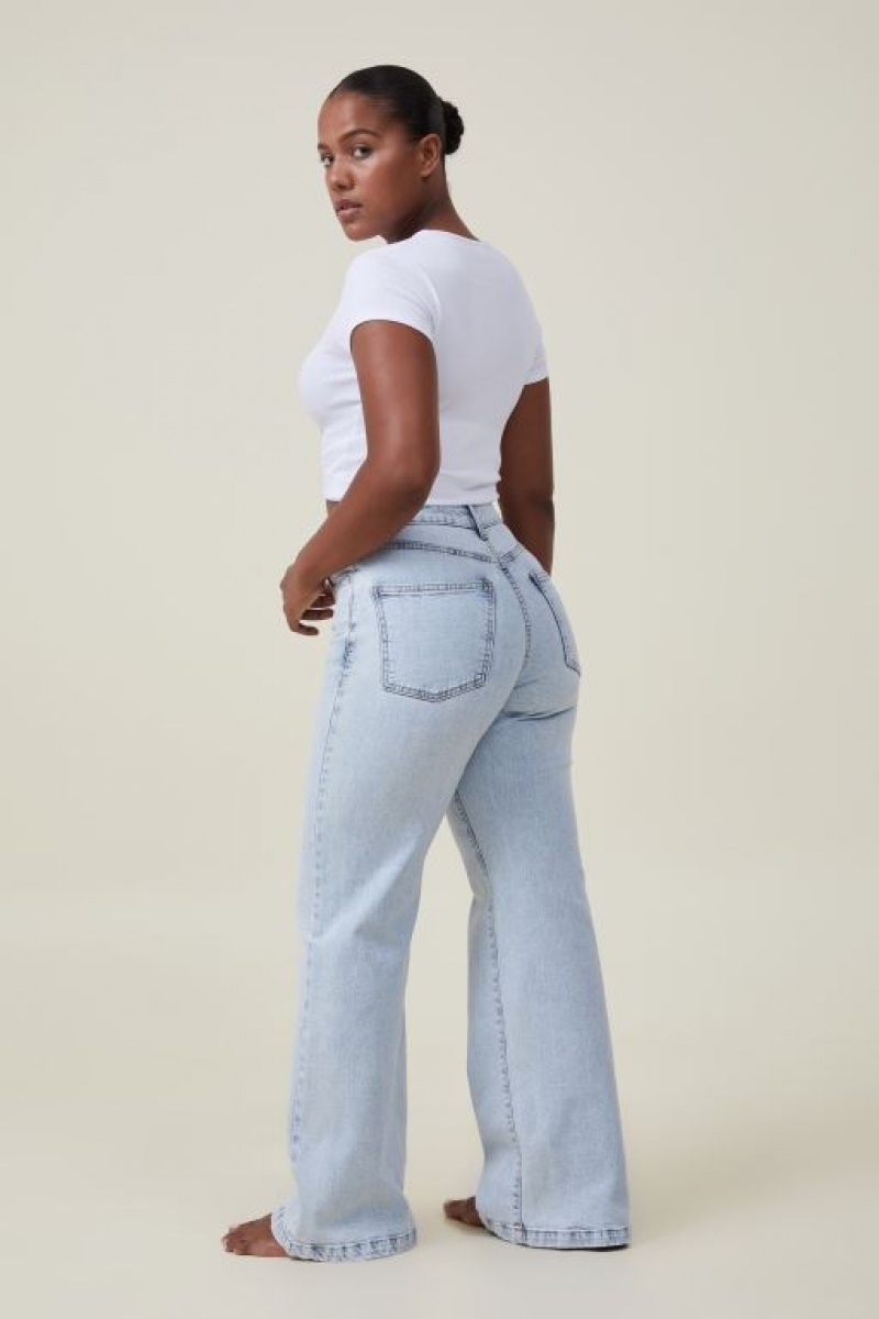 Cotton On Curvy Stretch Wide Jean Women's Pants Blue | OqPjfOW15vc