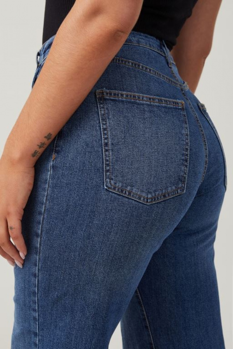 Cotton On Curvy Stretch Wide Jean Women's Pants Blue | ByyESUnR2DA