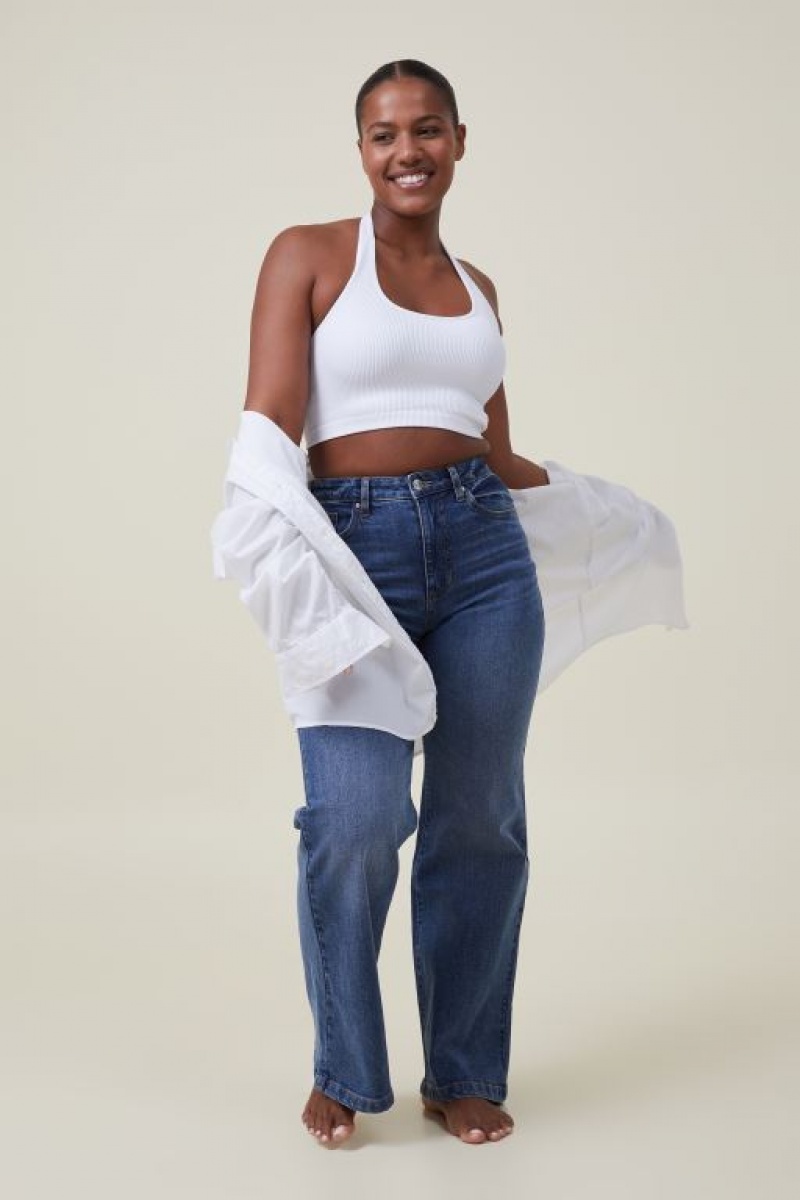 Cotton On Curvy Stretch Wide Jean Women's Pants Blue | ByyESUnR2DA