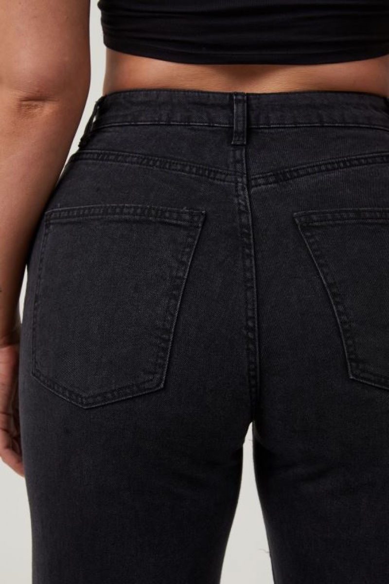 Cotton On Curvy Stretch Wide Jean Women's Pants Deep Grey Black | 7WfwxsLj2ru