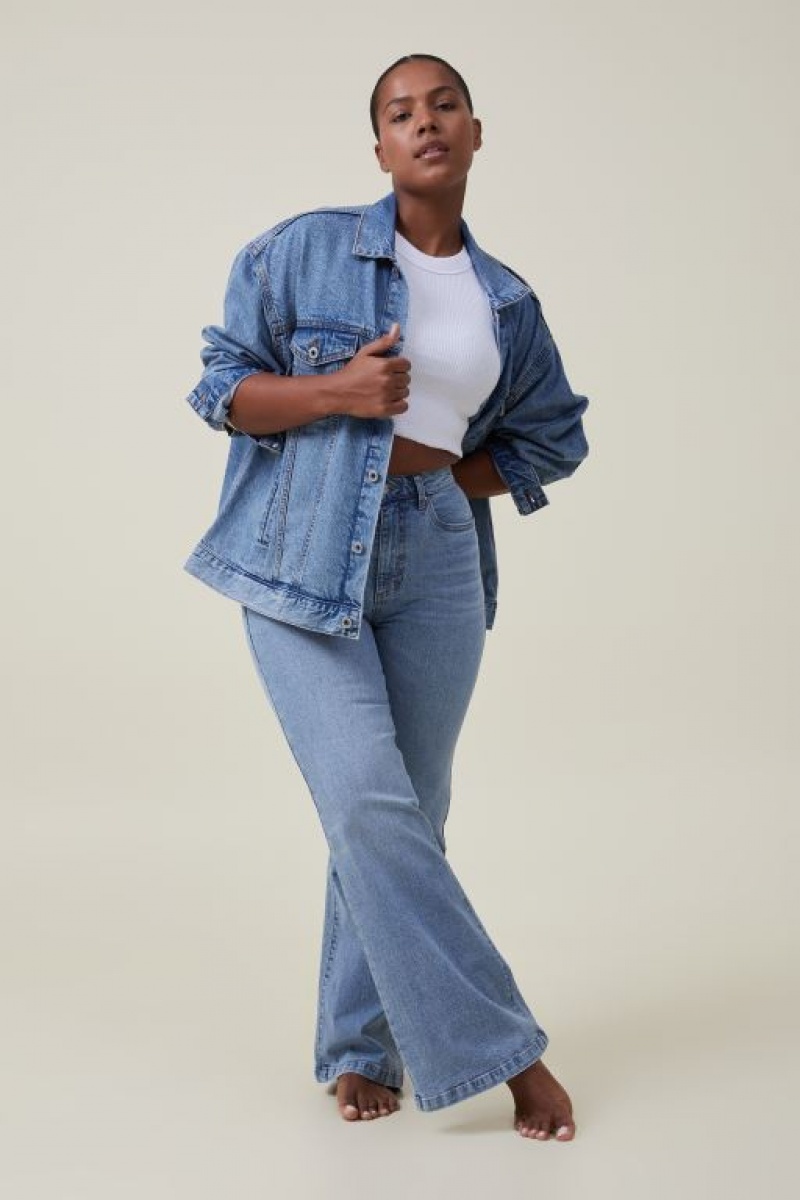Cotton On Curvy Stretch Wide Women's Jeans Blue | 4Kp0Rknzn5k