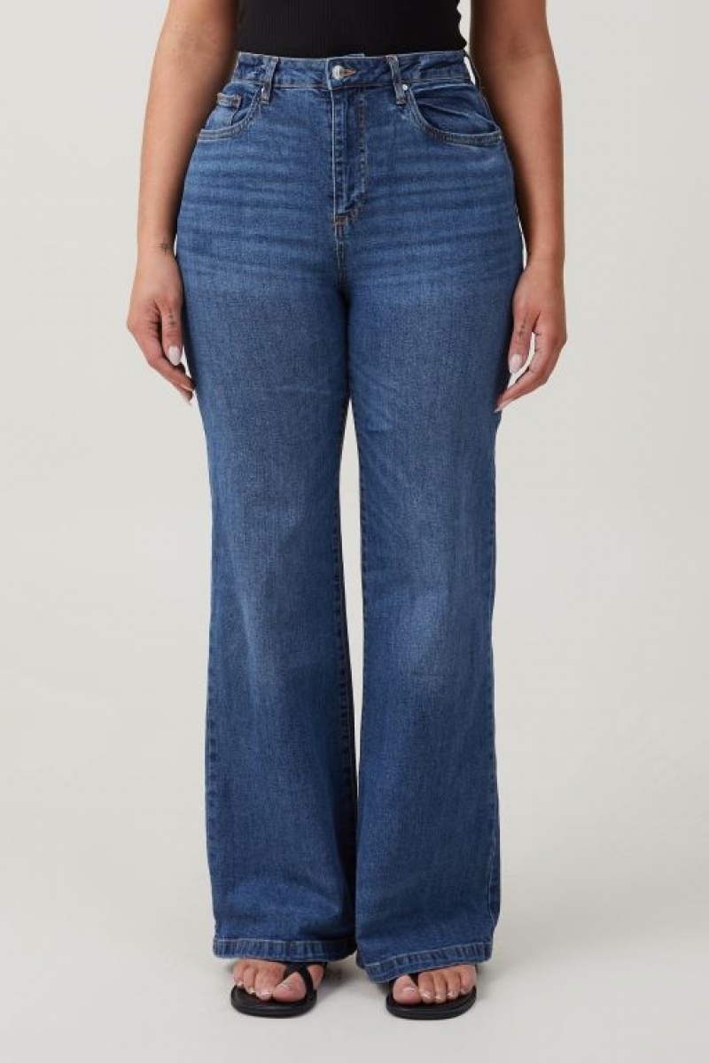 Cotton On Curvy Stretch Wide Women's Jeans Blue | NmqjSzB57yp
