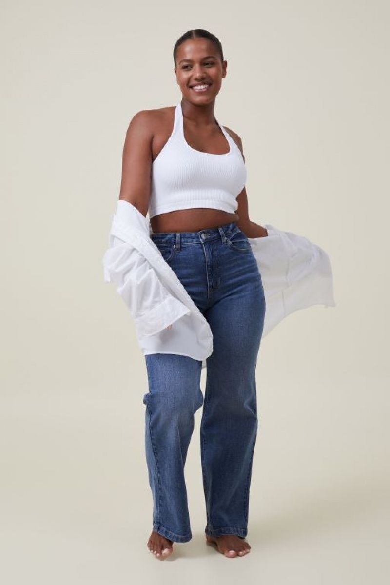 Cotton On Curvy Stretch Wide Women's Jeans Blue | NmqjSzB57yp