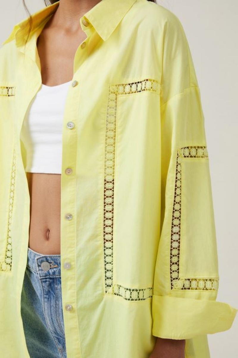 Cotton On Cutwork Dad Women's Shirts Sunny | Jh5oSuqHvce
