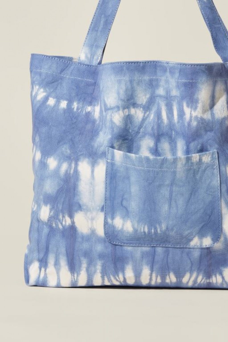 Cotton On Dakota Oversized Tote Women's Bags Blue / White | HJ1uTQaPK6H