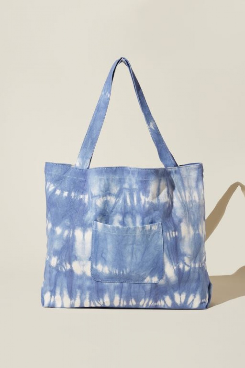 Cotton On Dakota Oversized Tote Women\'s Bags Blue / White | HJ1uTQaPK6H