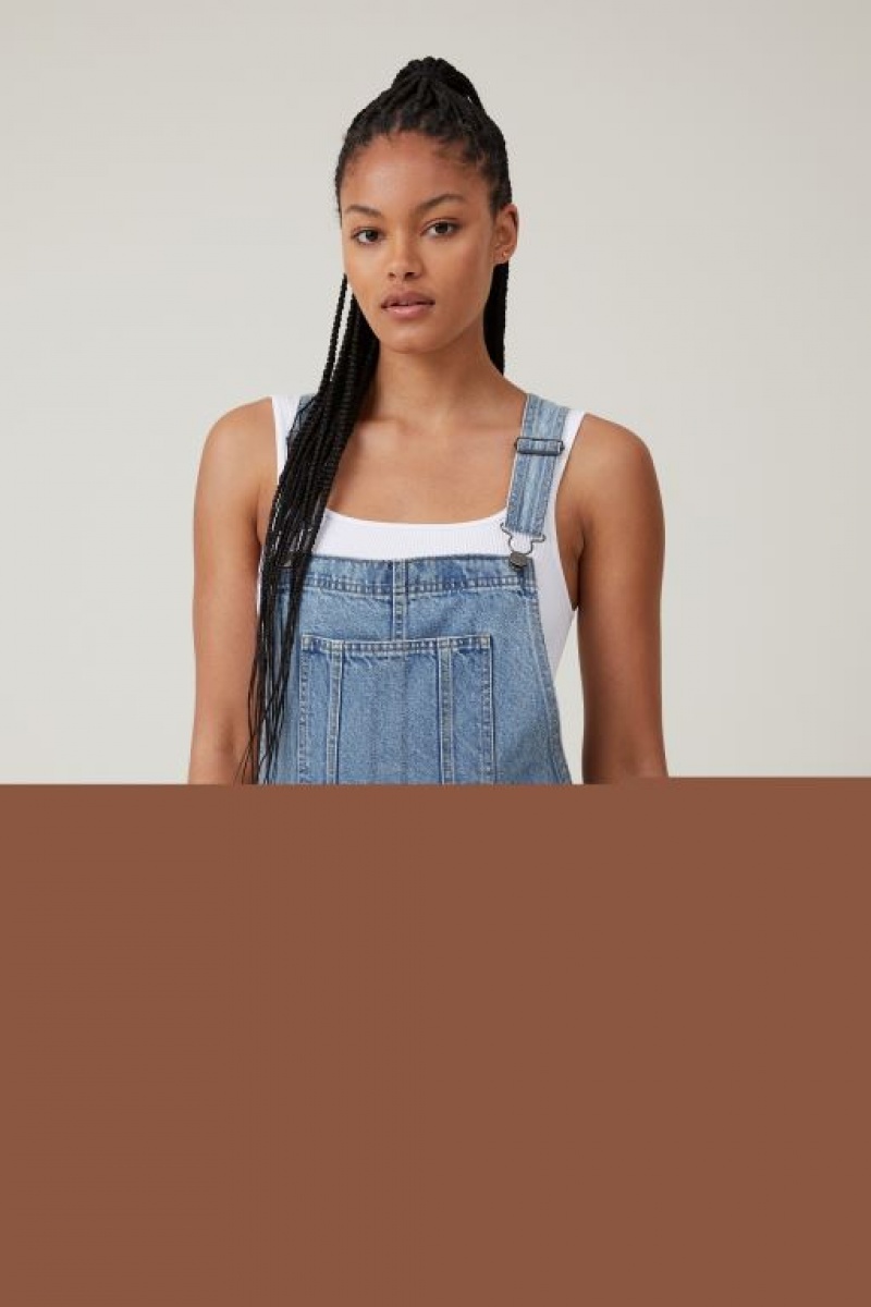Cotton On Denim Overall Women's Jeans Blue | FZyu3ktGPiH