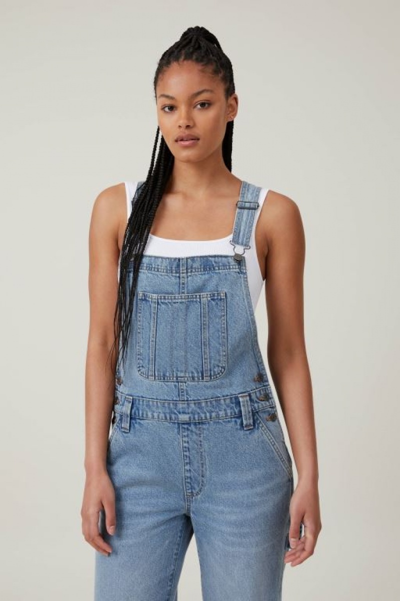 Cotton On Denim Overall Women's Pants Blue | rol5zJnere2