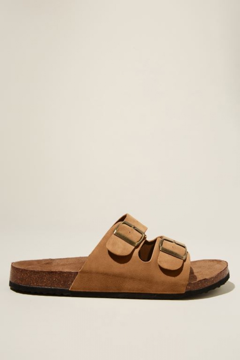 Cotton On Double Buckle Men\'s Sandals Brown | IMyWkhz7wSi