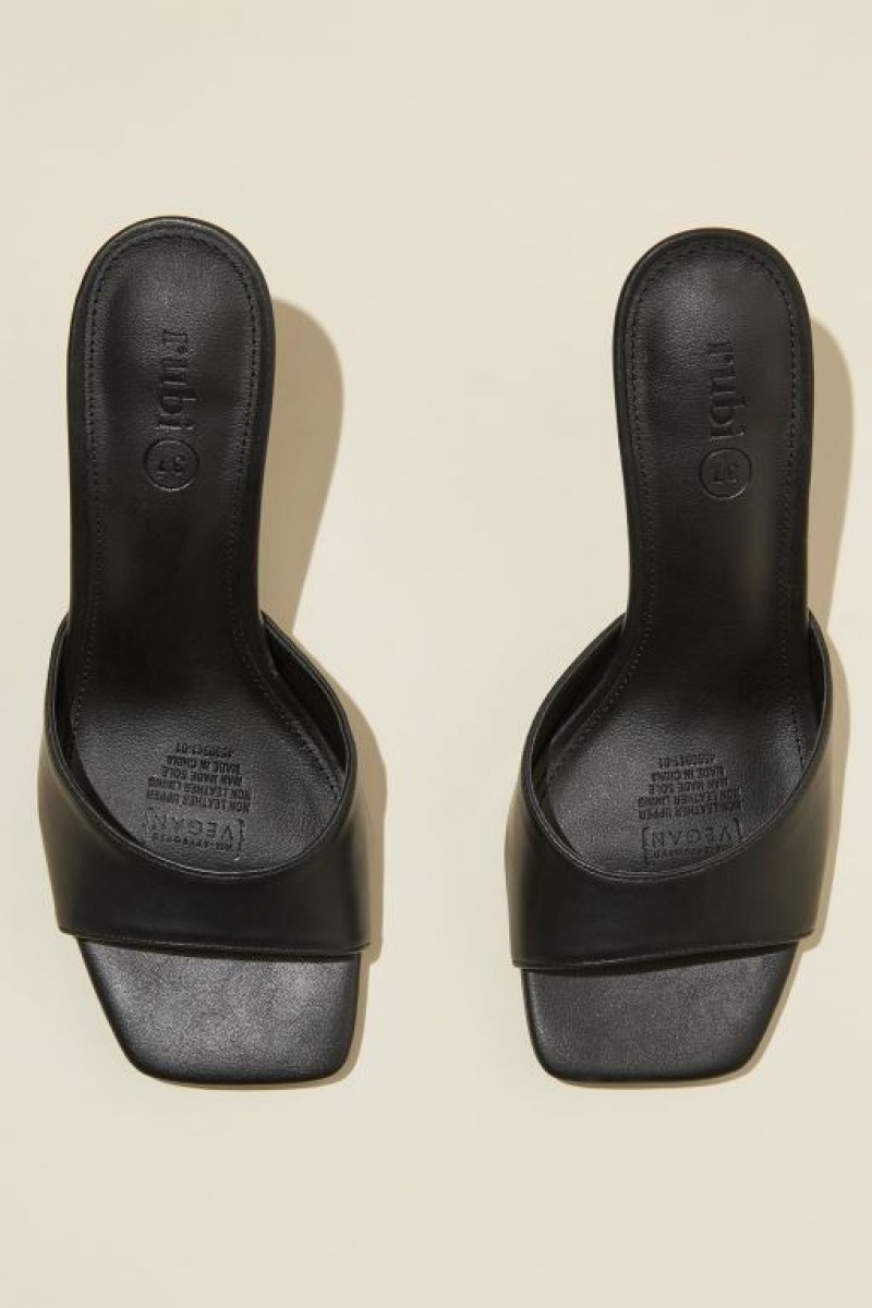Cotton On Edie Single Strap Mule Women's Heels Black | 9OKmIuSgQmD