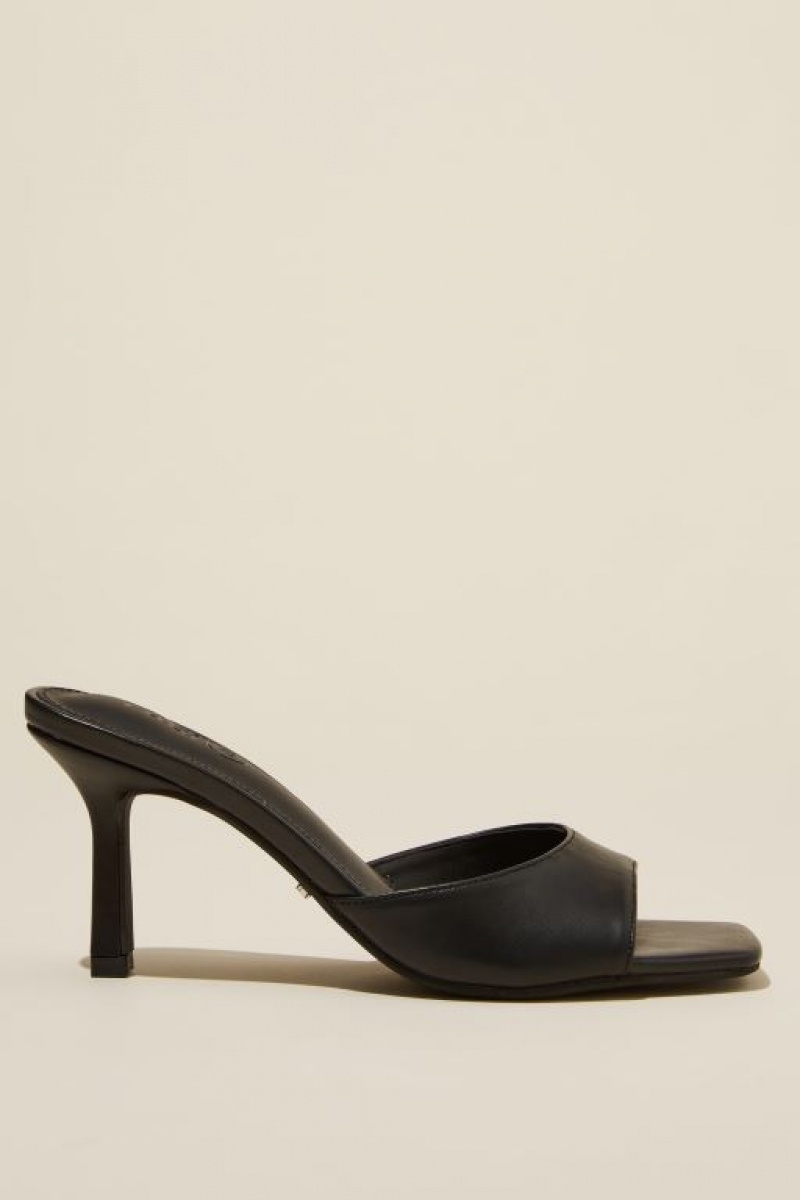 Cotton On Edie Single Strap Mule Women\'s Heels Black | 9OKmIuSgQmD