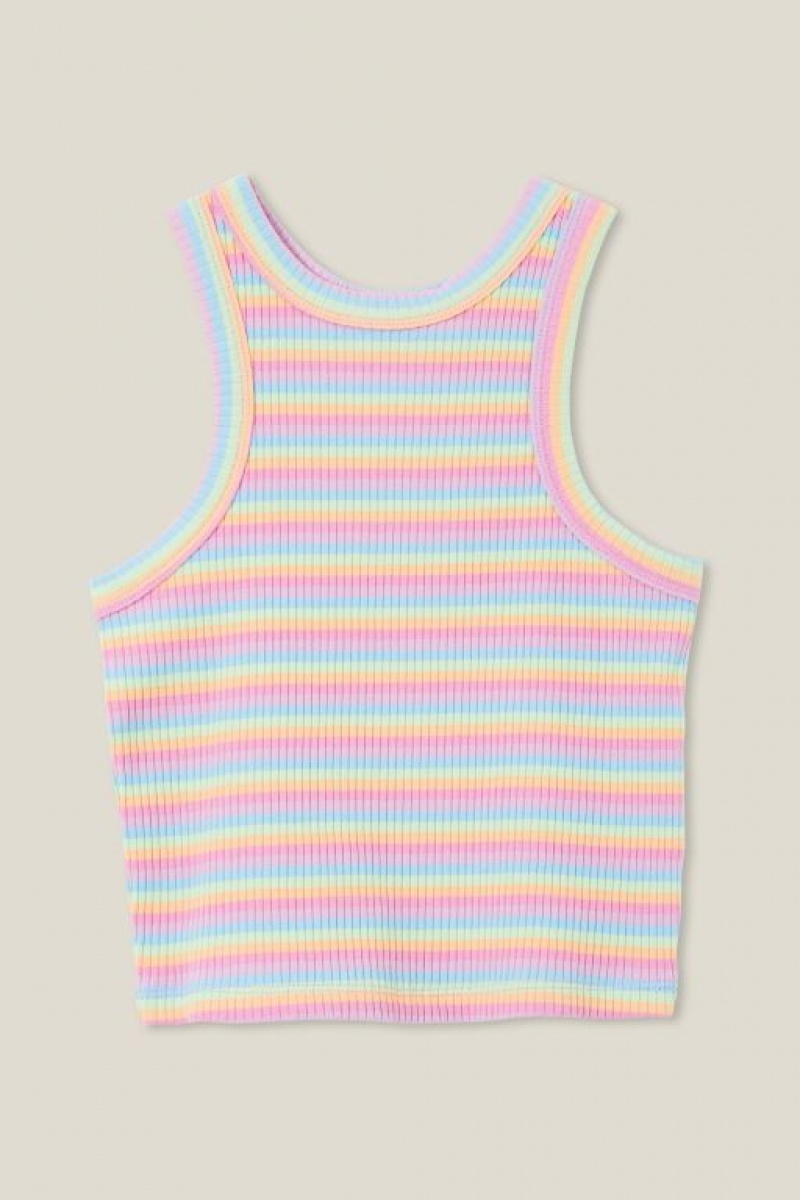 Cotton On Eleanor Girls' T Shirts Multicolor Stripes | MzJ5BBG42o8