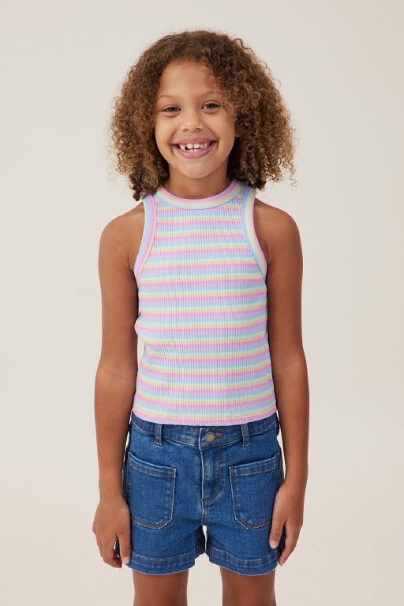Cotton On Eleanor Girls\' T Shirts Multicolor Stripes | MzJ5BBG42o8