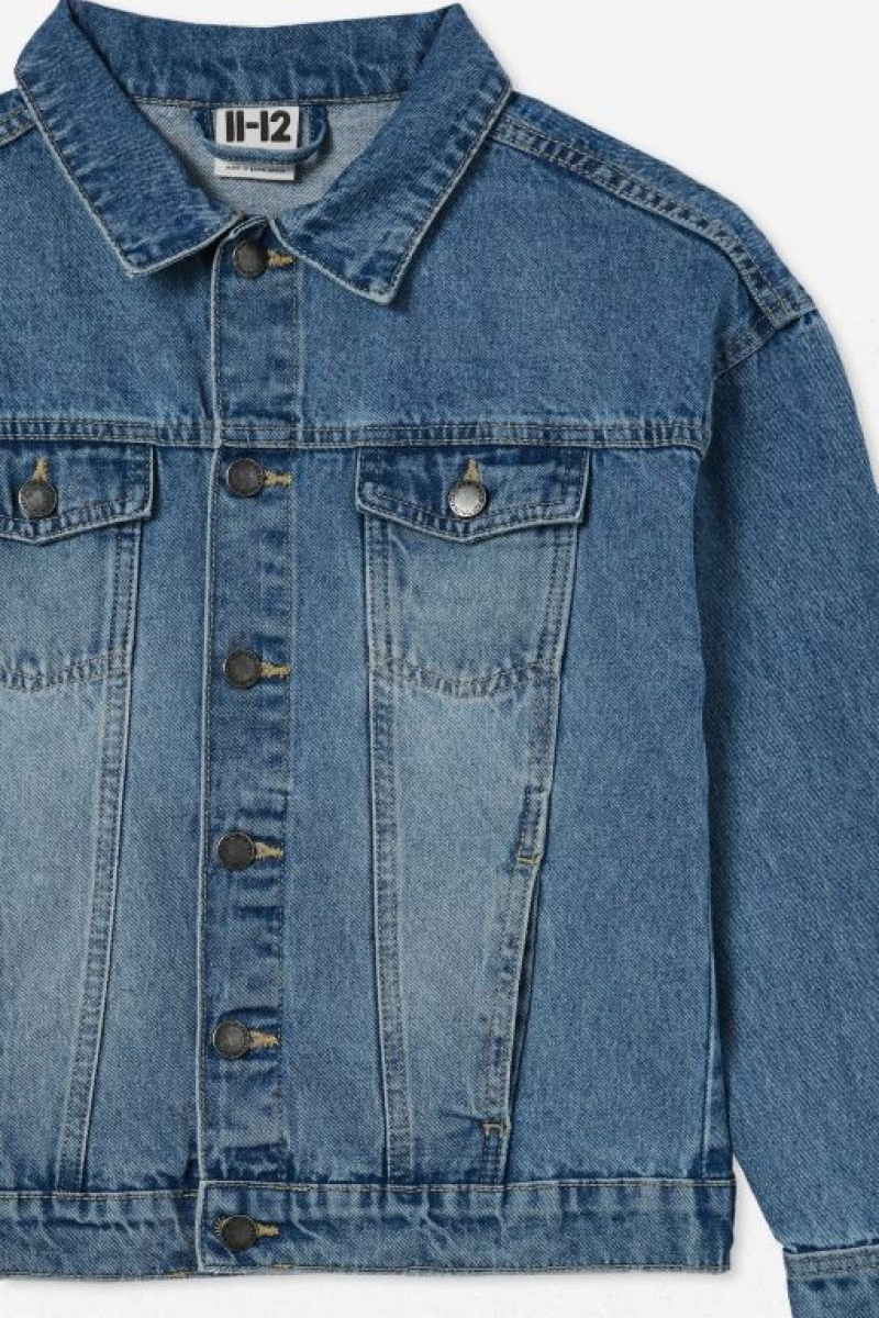 Cotton On Elise Oversized Denim Boys' Jackets Wash | AtXDJi6h6nb