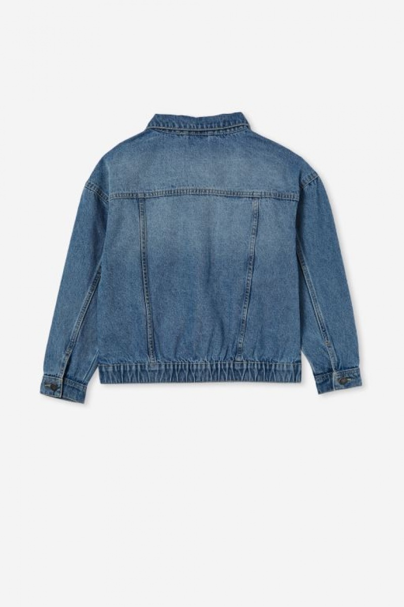 Cotton On Elise Oversized Denim Boys' Jackets Wash | AtXDJi6h6nb