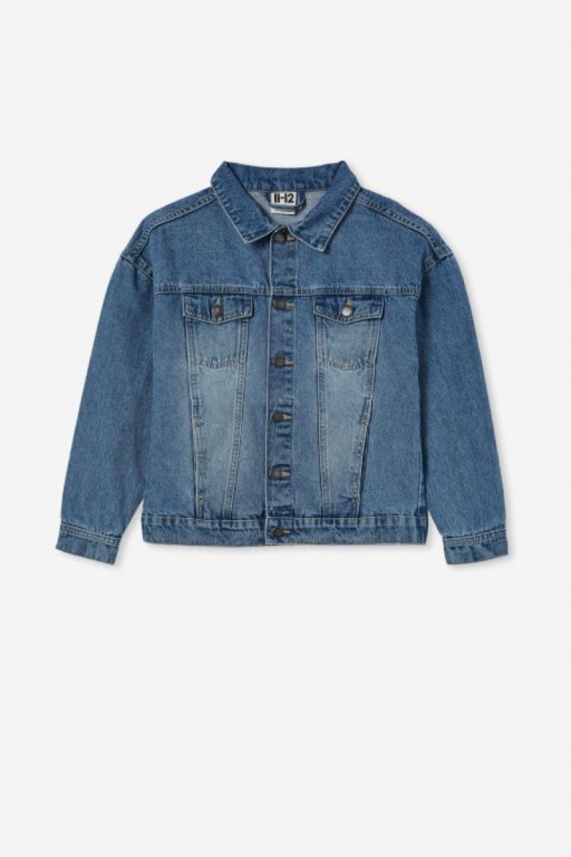 Cotton On Elise Oversized Denim Boys\' Jackets Wash | AtXDJi6h6nb