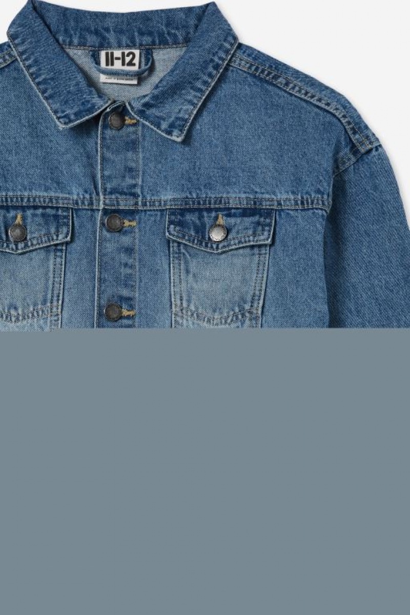 Cotton On Elise Oversized Denim Girls' Jackets Wash | LldIUm8U1mx