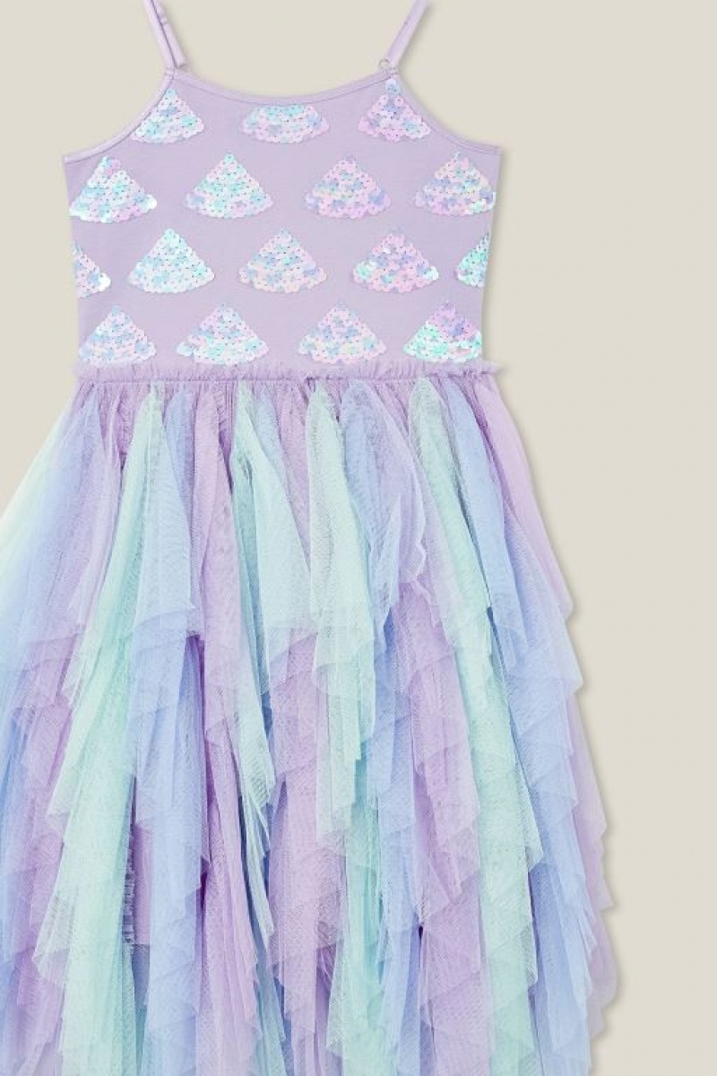Cotton On Ella Up Girls' Dress Purple | Jz3iCrdPpGx