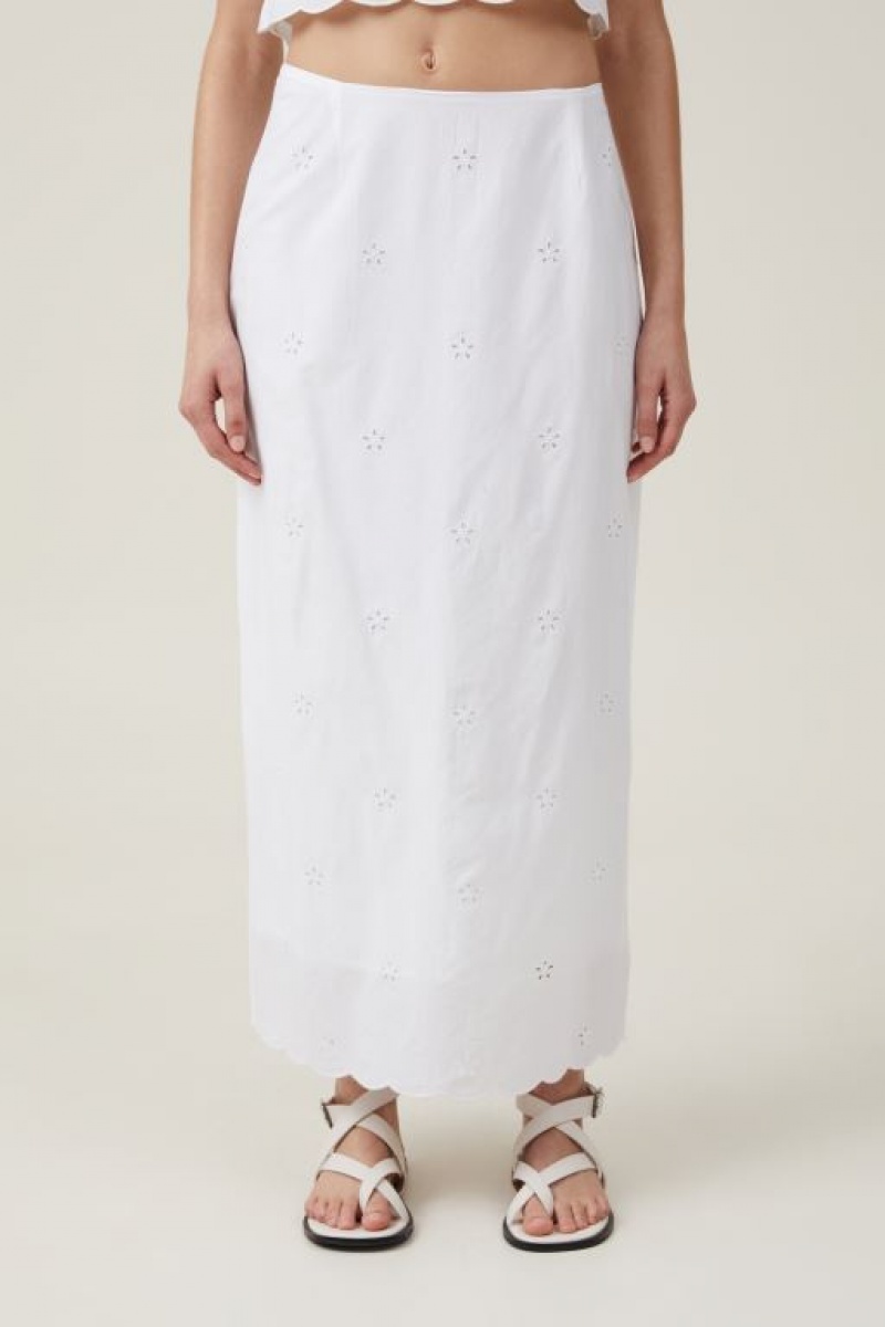 Cotton On Ellie Maxi Women's Skirt White | pT0LpBA1D3o
