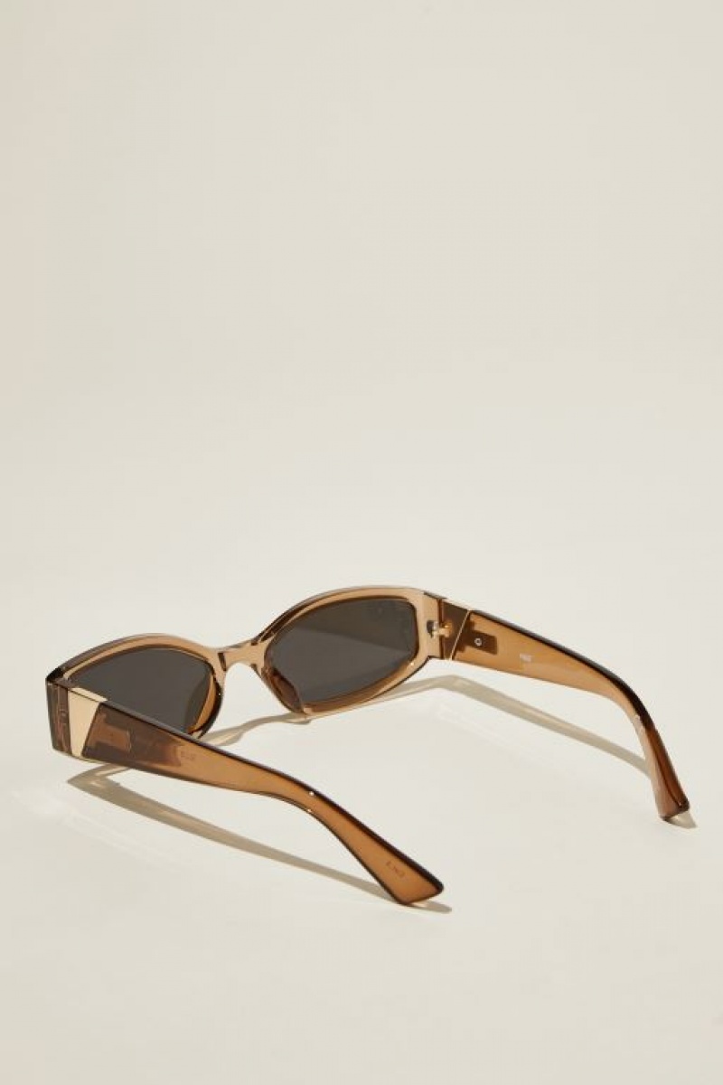 Cotton On Ellis Slimline Racer Women's Sunglasses Crystal | 1cp3bx3pwJx