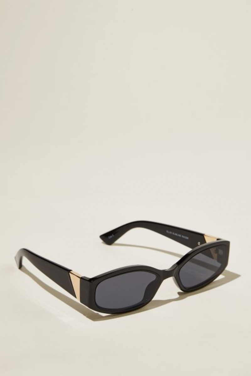 Cotton On Ellis Slimline Racer Women's Sunglasses Black | xUpkRNRSzQu
