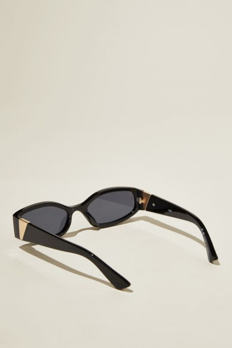 Cotton On Ellis Slimline Racer Women's Sunglasses Black | xUpkRNRSzQu