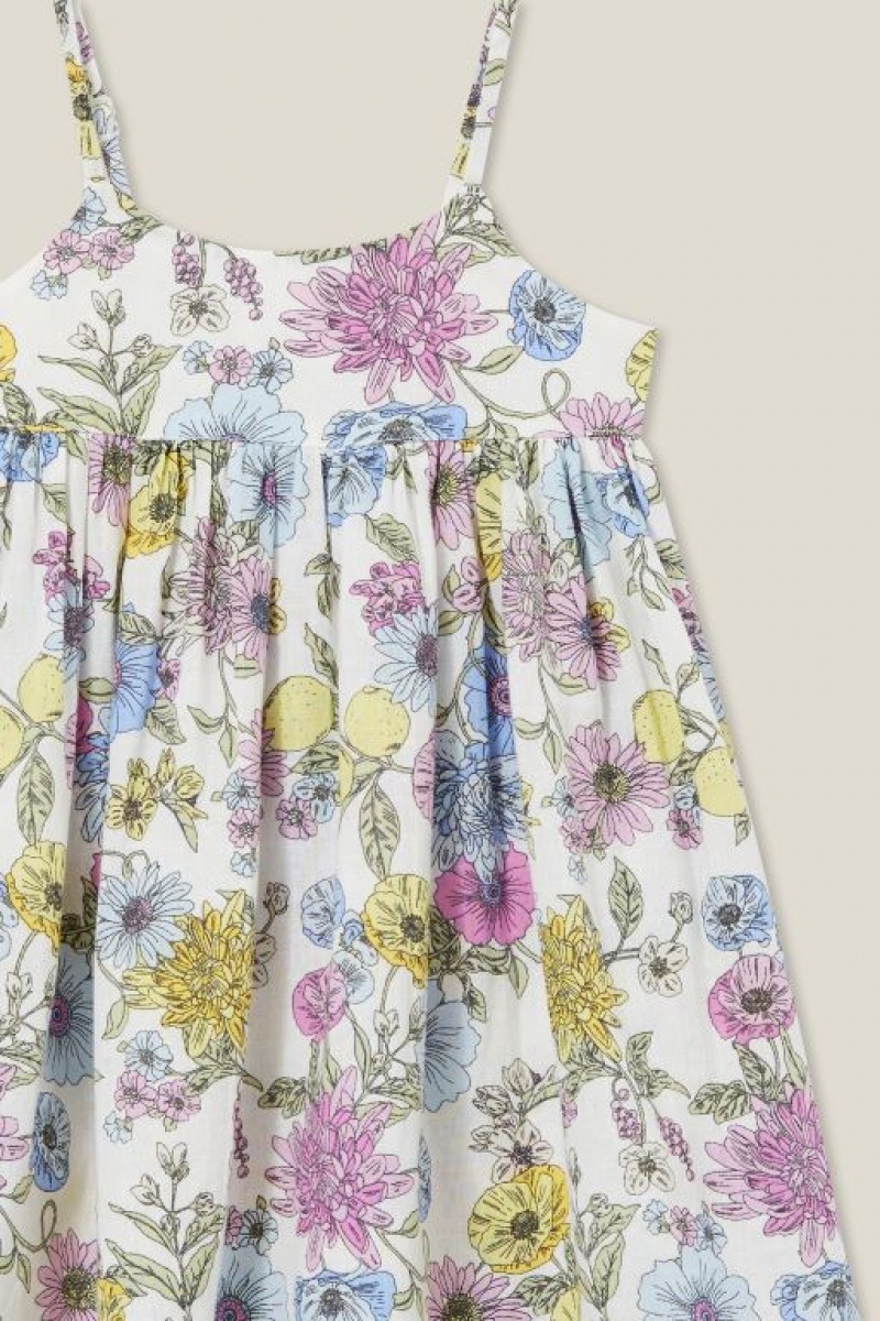 Cotton On Eloise Sleeveless Girls' Dress Light Yellow | caMPdFQfO8c