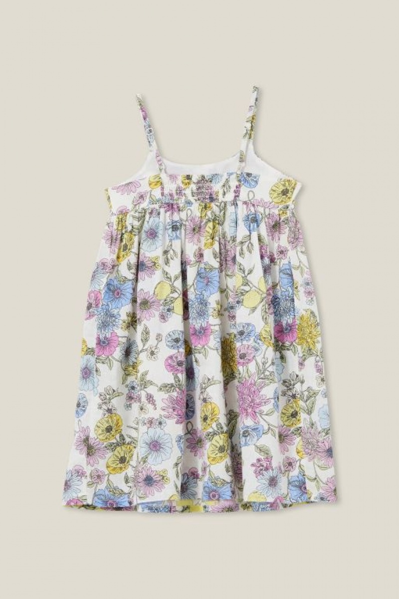 Cotton On Eloise Sleeveless Girls' Dress Light Yellow | caMPdFQfO8c