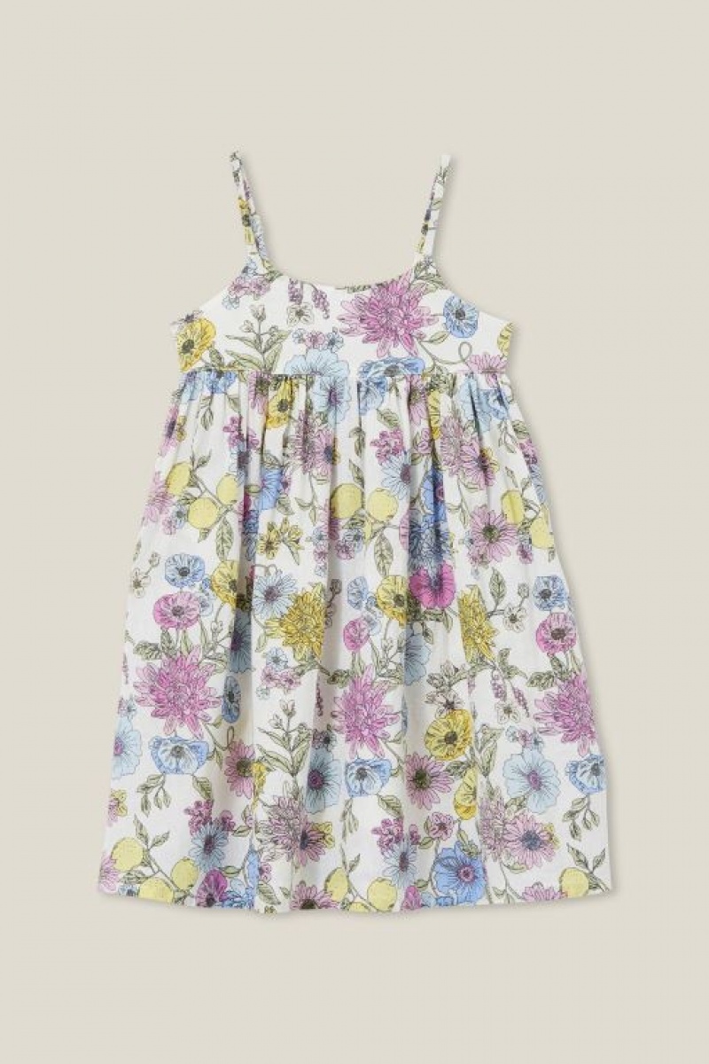 Cotton On Eloise Sleeveless Girls\' Dress Light Yellow | caMPdFQfO8c