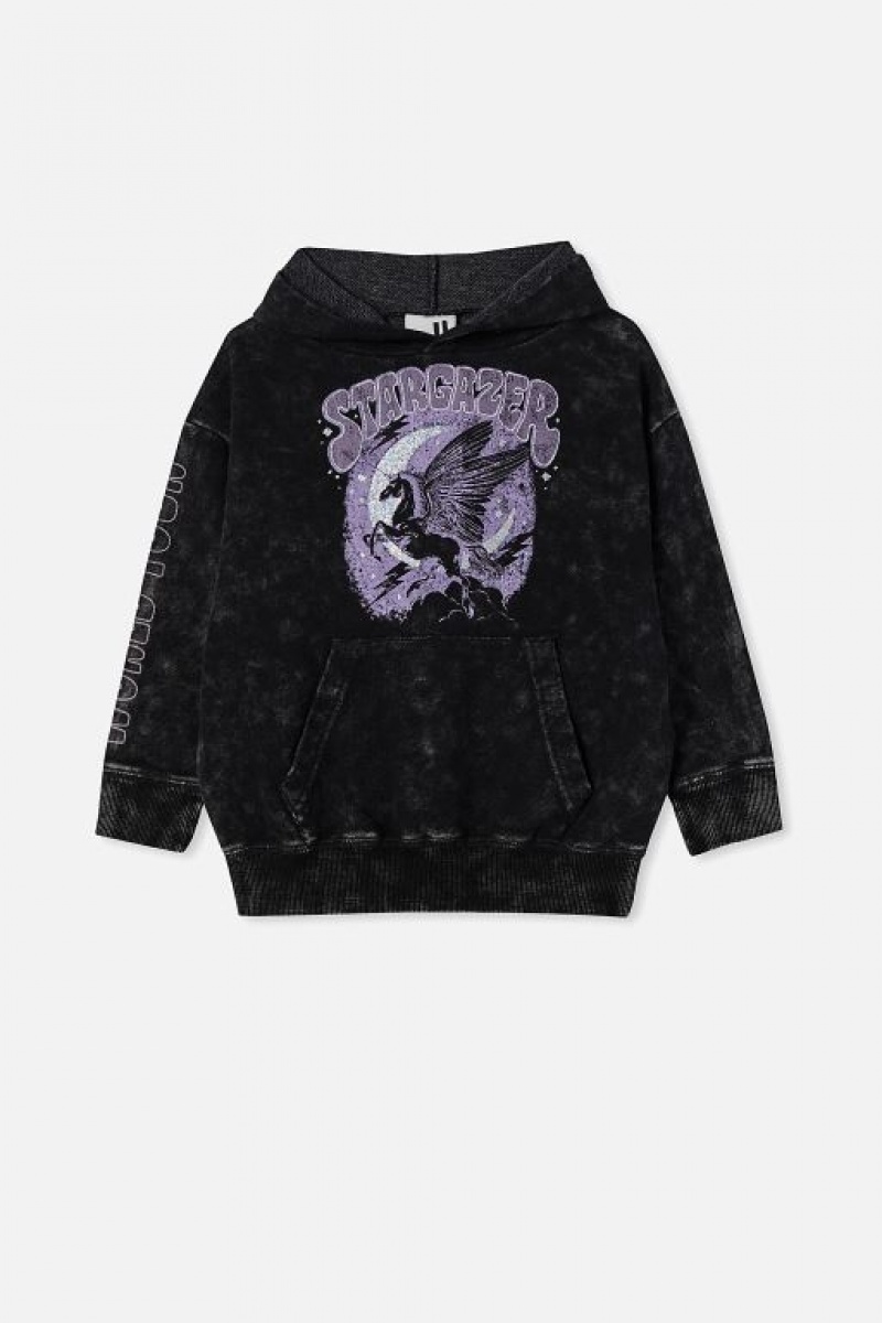 Cotton On Emerson Slouch Girls\' Hoodie Black Wash | 8rjS7xpcaIv