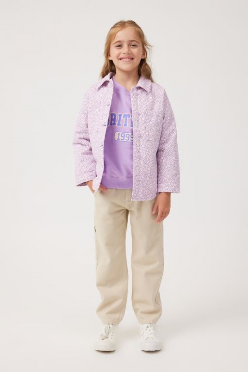 Cotton On Emma Shacket Girls' Jackets Purple | 00TYqj7eA3H