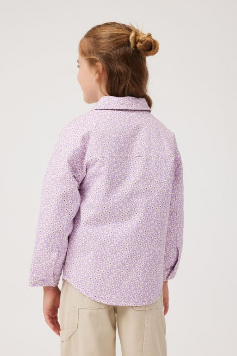 Cotton On Emma Shacket Girls' Jackets Purple | 00TYqj7eA3H