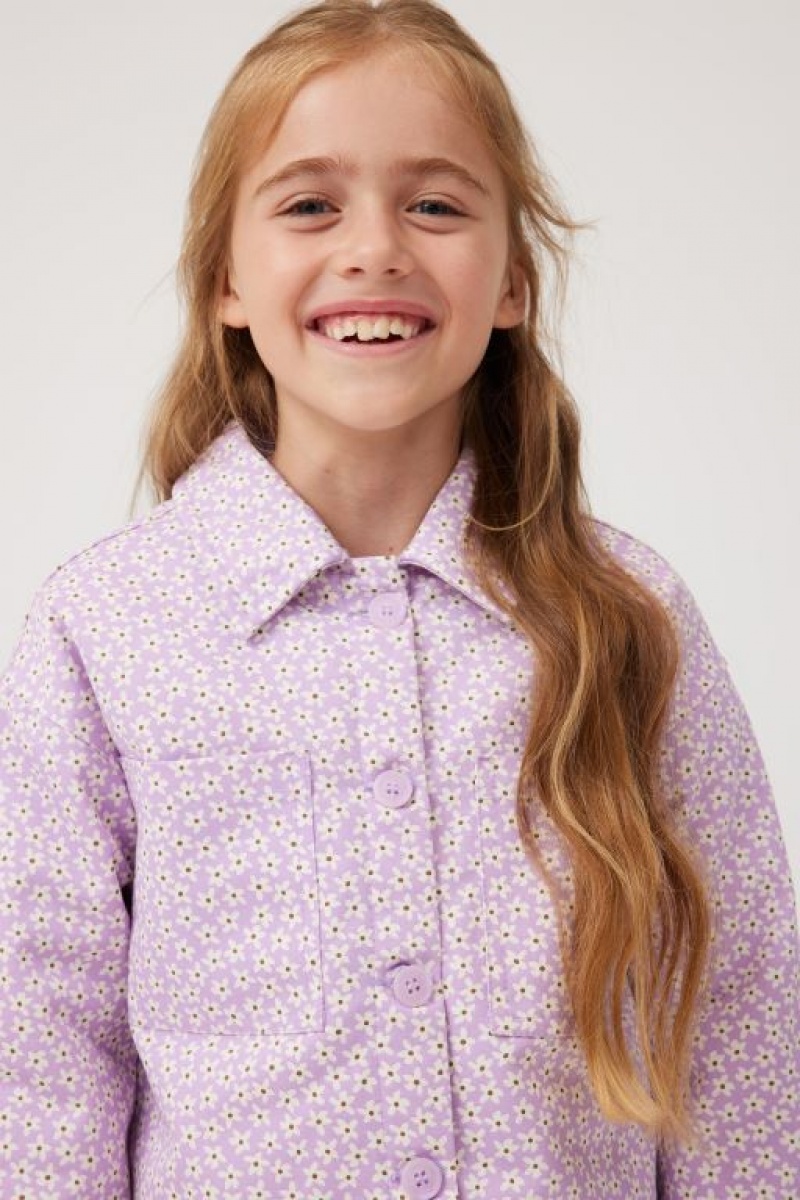 Cotton On Emma Shacket Girls' Jackets Purple | 00TYqj7eA3H