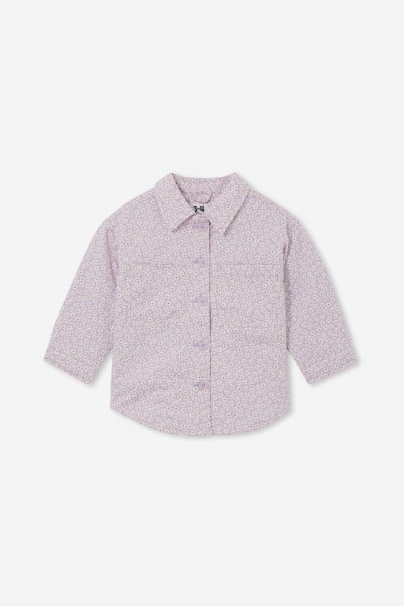 Cotton On Emma Shacket Girls' Jackets Purple | 00TYqj7eA3H