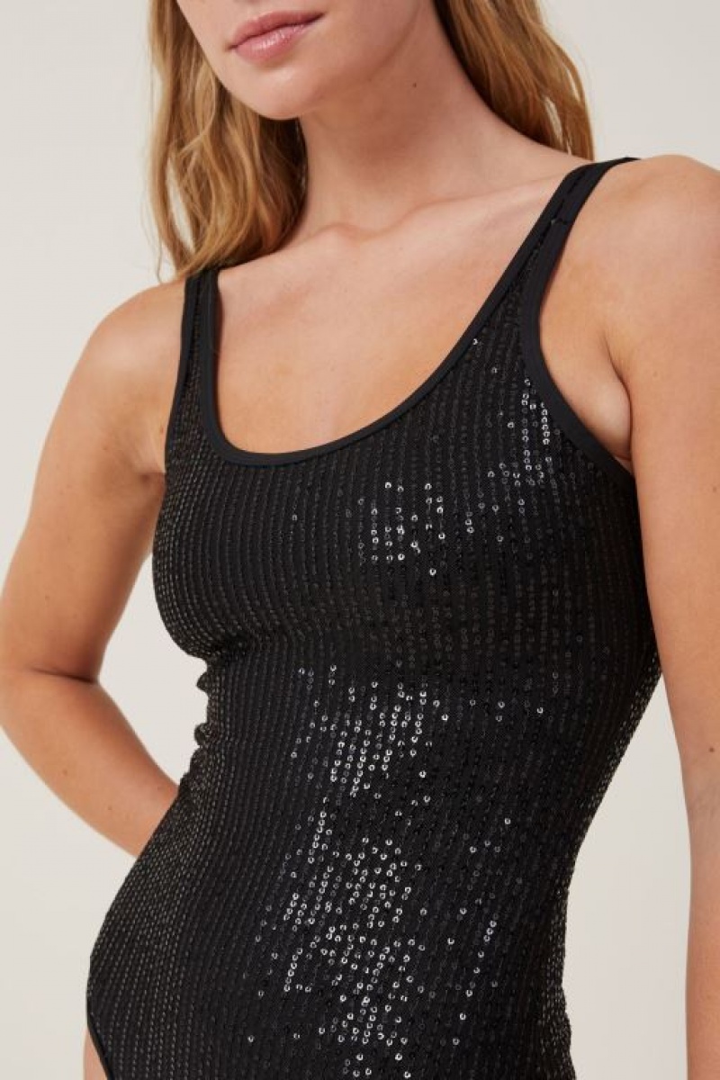 Cotton On Emma Sparkle Bikini Women's Bodysuit Dark | 4bnSX5wQ7rk