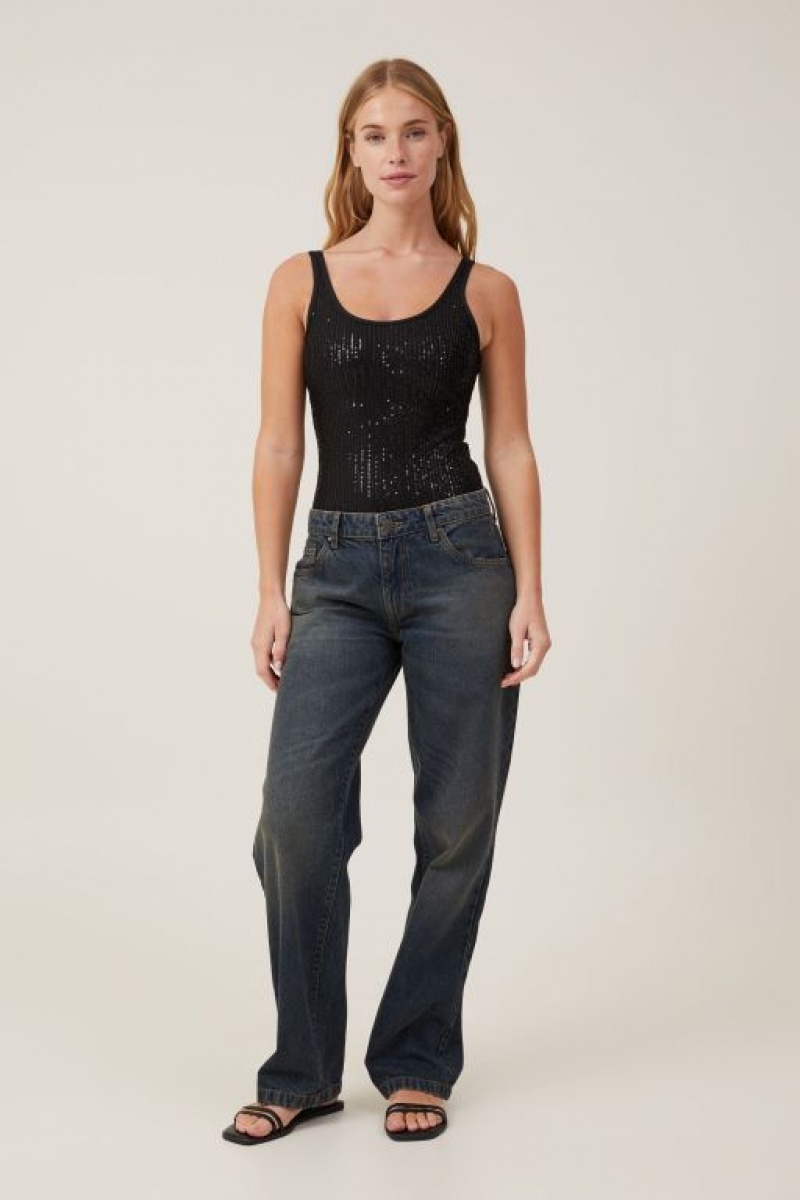 Cotton On Emma Sparkle Bikini Women's Bodysuit Dark | 4bnSX5wQ7rk