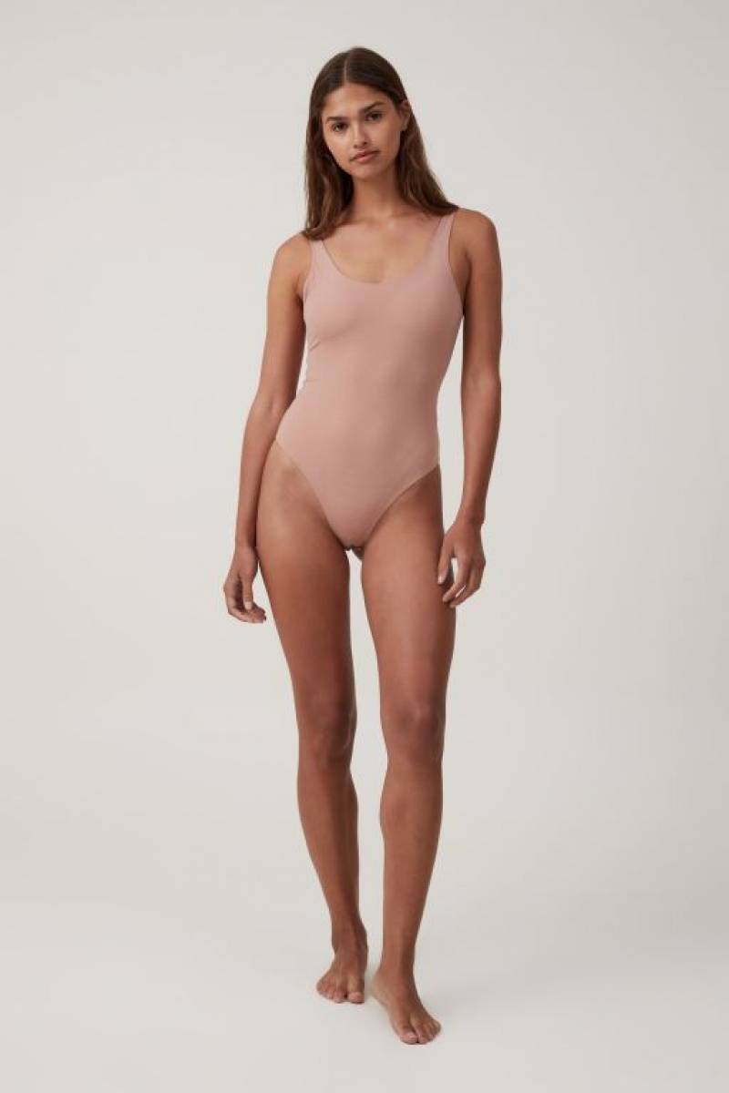 Cotton On Emma Sparkle Bodysuit Women's Bralette Nougat | ncIVlE5SfZp