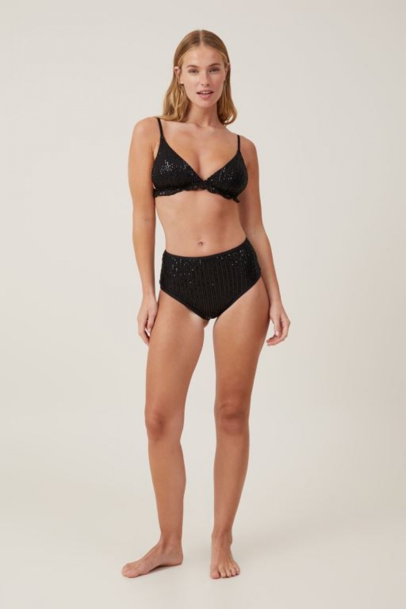 Cotton On Emma Sparkle Triangle Women's Bralette Dark | hNnJ5CvD1gg