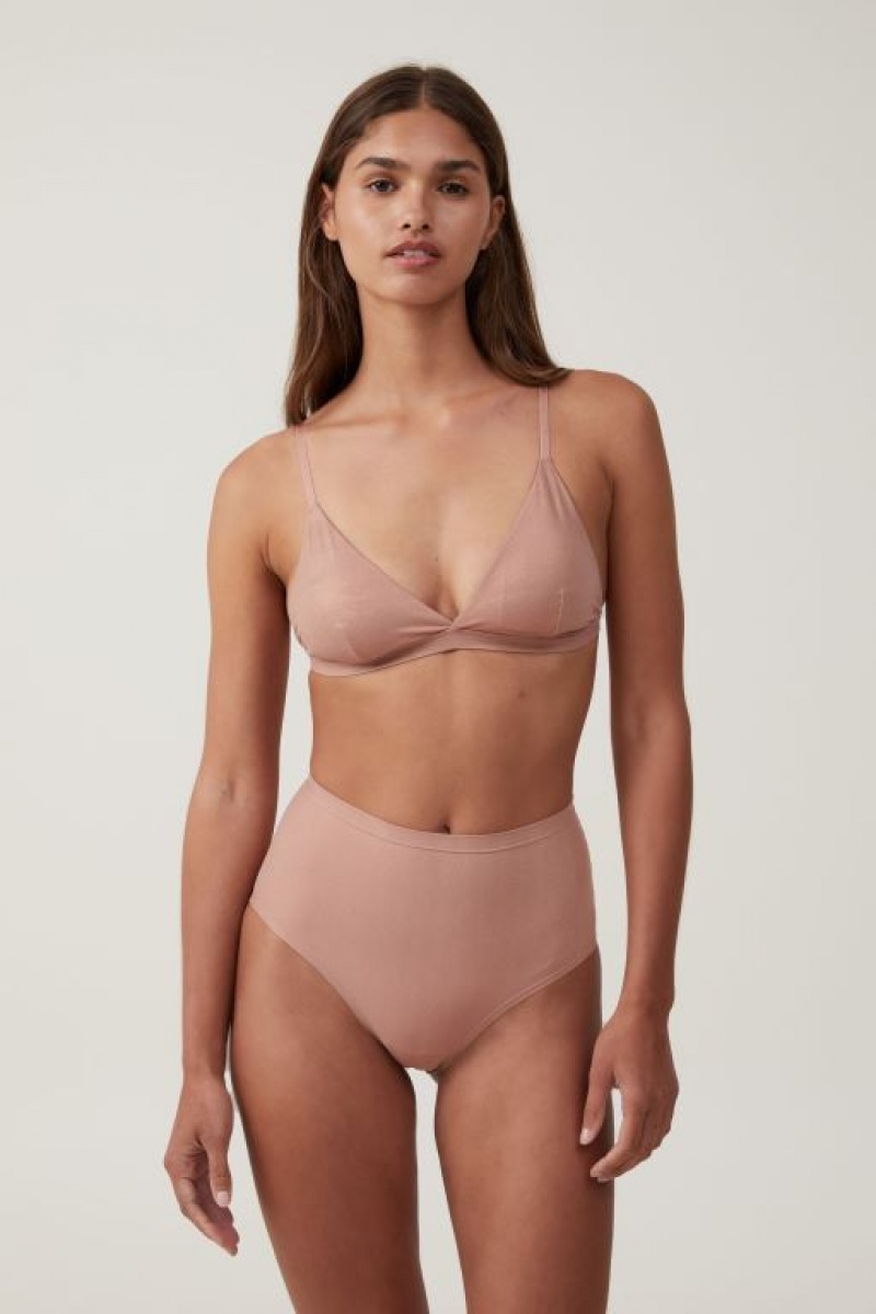 Cotton On Emma Sparkle Triangle Women\'s Bralette Nougat | 9nrfjqeZ9Ly