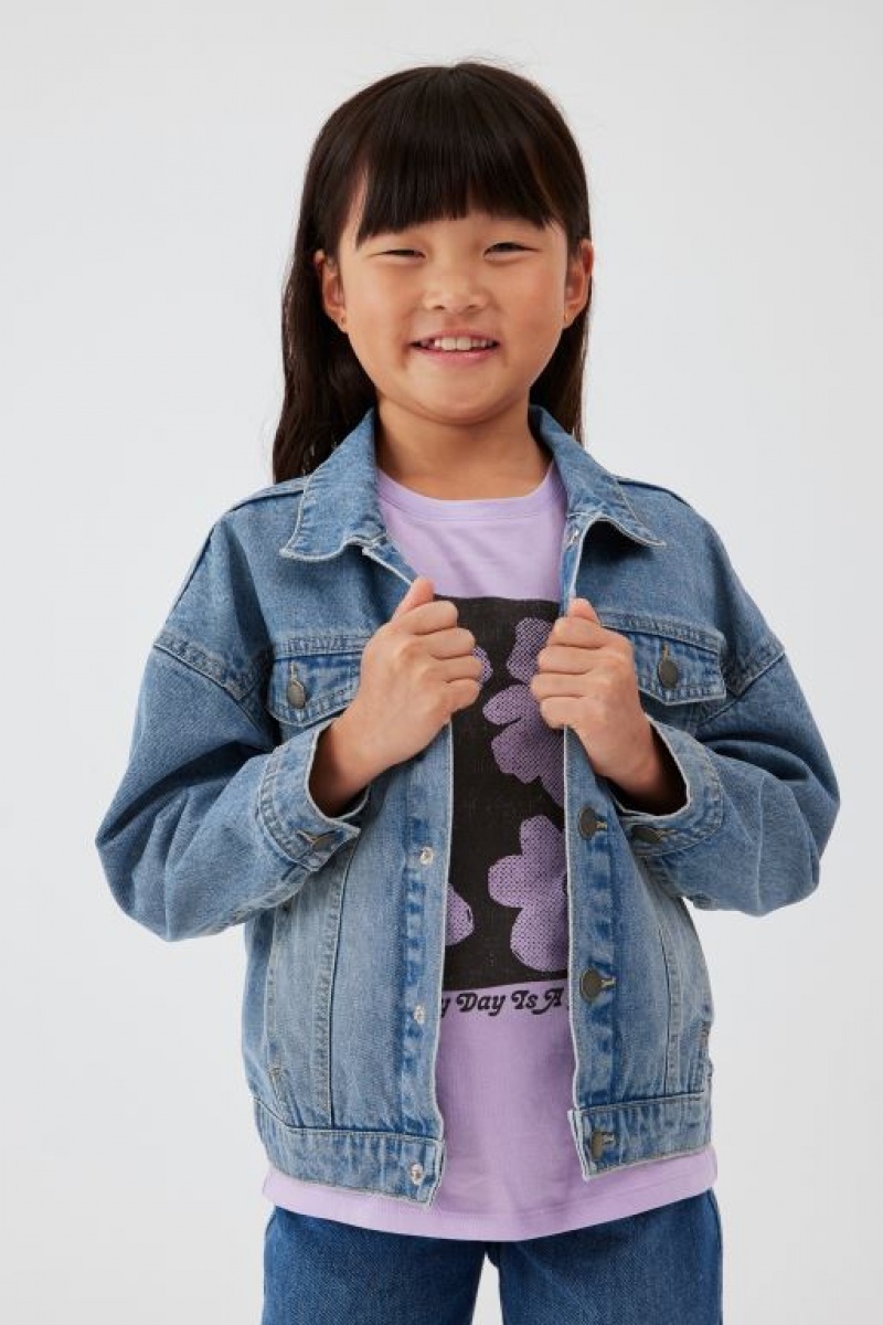 Cotton On Emmy Oversized Denim Girls\' Jackets Wash | qVDbM5S4Elc