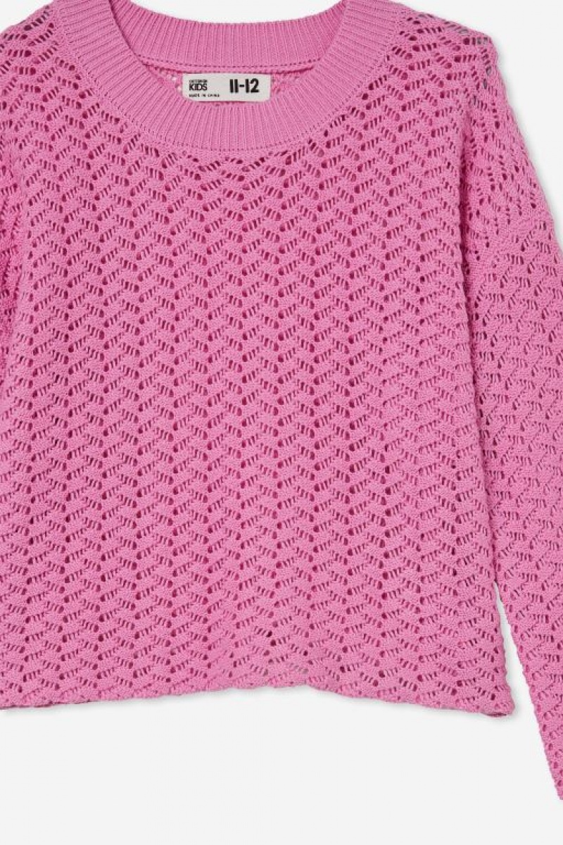 Cotton On Erin Knit Jumper Girls' Jackets Pink | rOnZ6sSxj08