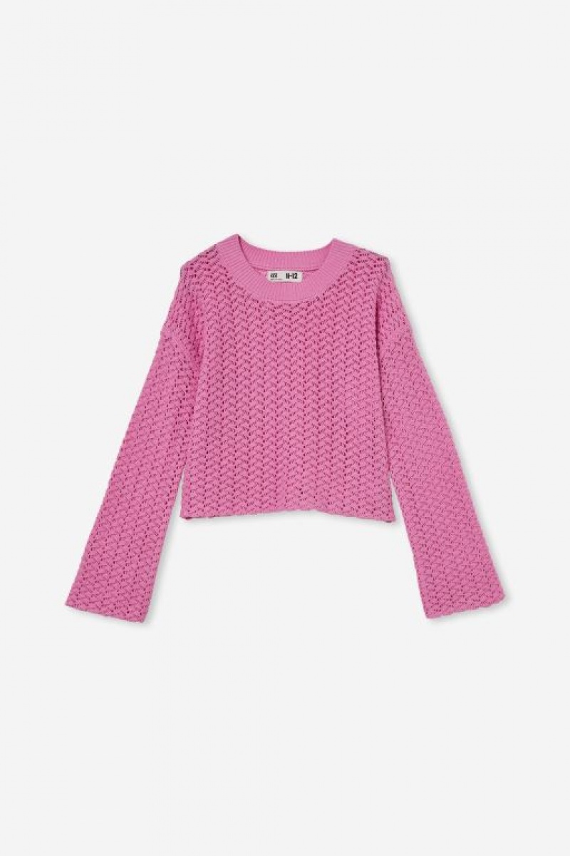 Cotton On Erin Knit Jumper Girls\' Jackets Pink | rOnZ6sSxj08