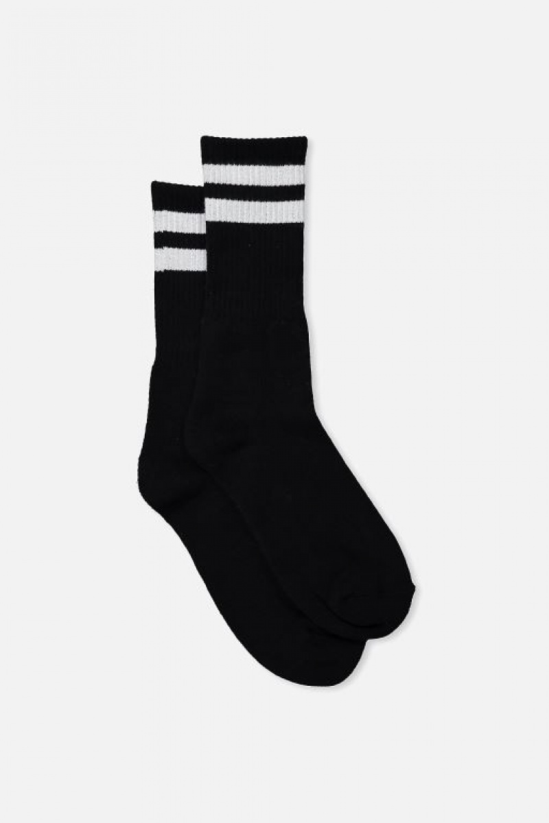 Cotton On Essential Men\'s Socks Black / Stripes | iLIUds6MAYY