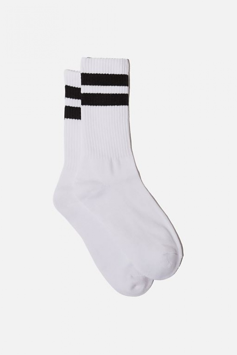 Cotton On Essential Men\'s Socks White / Stripes | CtQzADeA0MW
