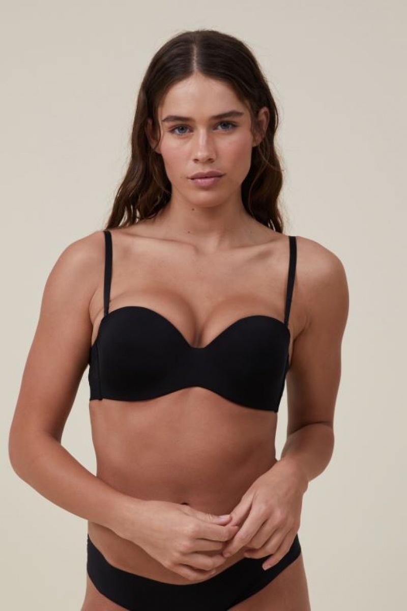Cotton On Everyday Contour Strapless Women's Bras Black | IELZJuKaywm